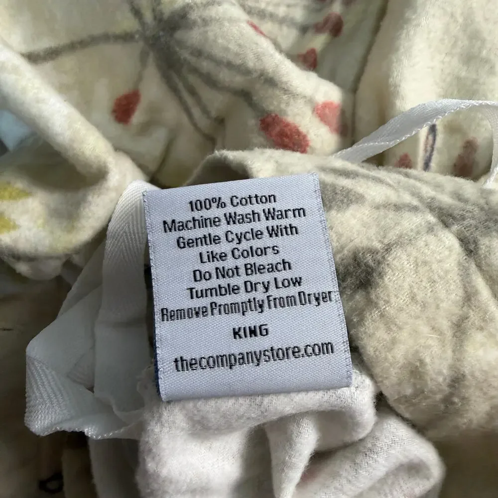 The Company Store King Size Flannel 100% Cotton Duvet Cover Botanical Dandelion